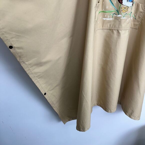Orvis Vintage 1960s Unisex Hand Painted Mallard Duck Tan Fly Fishing Poncho Snap - Picture 10 of 11